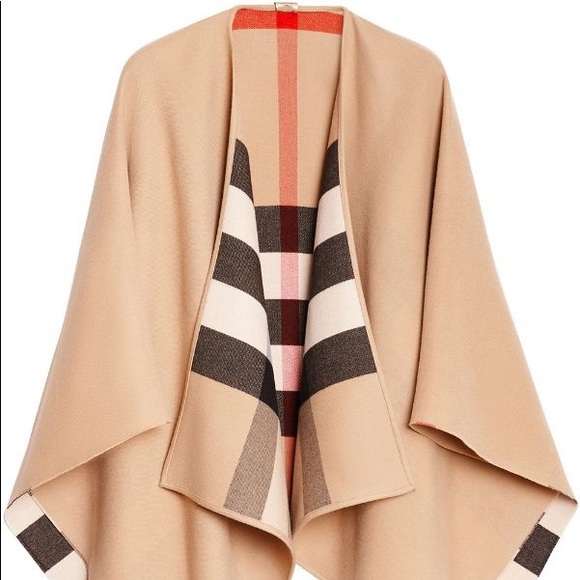 Burberry Reversible Merino Wool Poncho/Cape - Picture 2 of 8